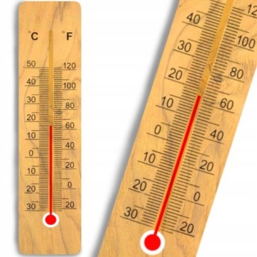 DREWNIANY TERMOMETR DOMOWY WEWNĘTRZNY ZEWNĘTRZNY