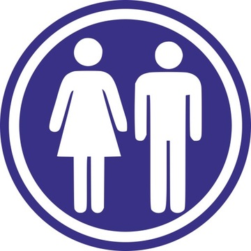 Naklejka informacyjna WC toaleta damsko męska 10cm