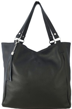 Skórzana Torebka Shopper Skóra Naturalna Vera Pelle model 2w1
