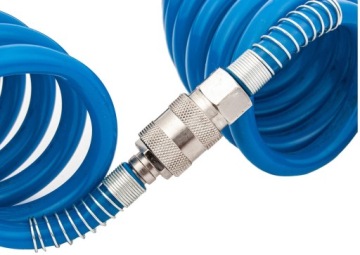 СЕРЕБРЯНЫЙ - ПНЕВМАТИЧЕСКИЙ СПИРАЛЬНЫЙ ШЛАНГ 8x12 мм - 15 МЕТРОВ