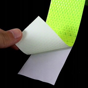 TAŚMA ODBLASKOWA SAMOPRZYLEPNA OSTRZEGAWCZA 10M x 5CM ZIELONA FLUO ROLKA
