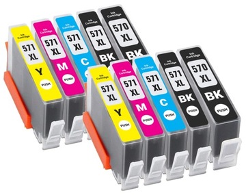 10x Tusz PGI-570 CLI-571 do CANON Pixma MG5750 MG7750 MG6850 TS5050 wydajny