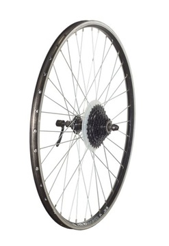 Koło tył 28'' wzmacniane SHIMANO + kaseta 8s czar.