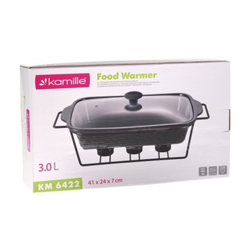 NACZYNIE z PODGRZEWACZEM żaroodporne CERAMICZNE pokrywka KAMILLE 3,0 L