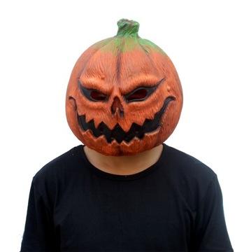 Halloweenowa lateksowa maska na głowę z dyni