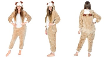 KOSTIUM ONESIE KIGURUMI CIEPŁA PIŻAMA JEDNOCZĘŚCIOWA KOMBINEZON DRES S