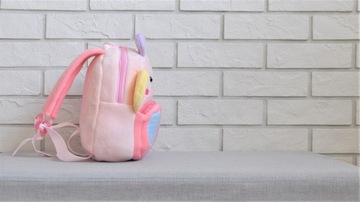 Рюкзак для дошкольника Плюшевый с именем, подарок девочке 6 лет.