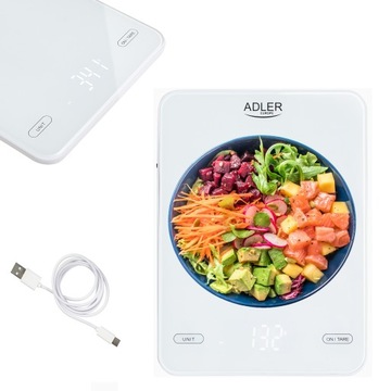 WAGA KUCHENNA DO 10KG USB AKU ADLER AD3177W