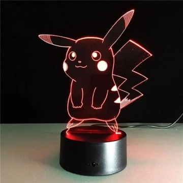 3D светодиодный ночник POKEMON PIKACHU USB + RGB пульт дистанционного управления
