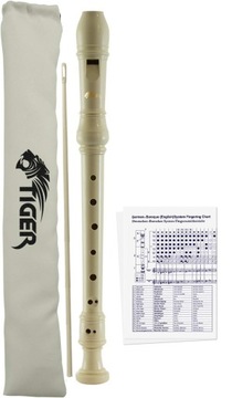 Flet Tiger Music REC2-WH zestaw beżowy barokowy