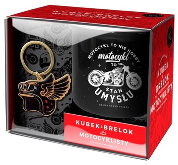KUBEK I BRELOK MOTOCYKLISTY DLA FACETA NA URODZINY MOTOCYKL TO STAN UMYSŁU