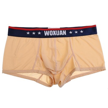 Men s Soft Solid Trunks Pants Briefs M Cream