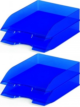 Półka na dokumenty kuweta pojemnik A4 niebieski x4