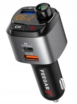 FM-передатчик FEEGAR BT QC3.0, комплект громкой связи
