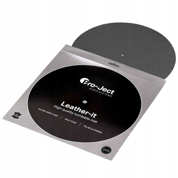 PRO-JECT LEATHER IT SLIPMATA MATA GRAMOFONOWA SKÓRA CZARNA