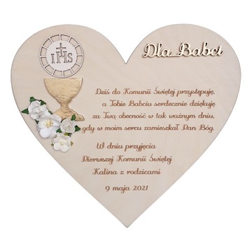komunia podziękowanie dla chrzestnych, babci itp