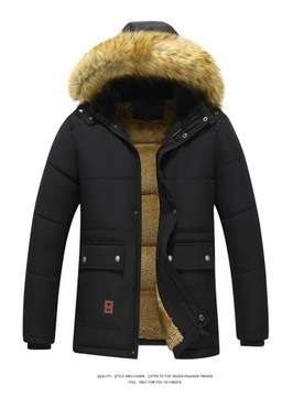 КУРТКА ЗИМНЯЯ МУЖСКАЯ, ДЛИННАЯ ПАРКА, ПАЛЬТО С КАПЮШОНОМ, УТЕПЛЕННАЯ, ПЛОТНАЯ, ТЕПЛАЯ