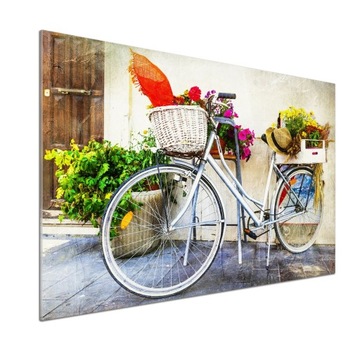 Panel dekor szkło Biały rower 100x70 cm + KLEJ