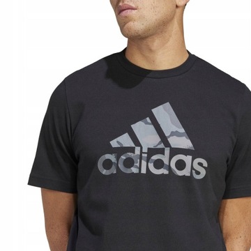 Koszulka męska adidas Camo Badge of Sport Graphic czarna IR5828
