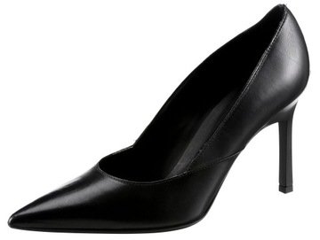 CALVIN KLEIN GEO STILETTO PUMP 90 CZÓŁENKA SZPILKI SKÓRZANE ROZMIAR 39