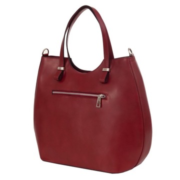 BORDOWA WŁOSKA SKÓRZANA TOREBKA shopper bag SKÓRA NATURALNA TORBA