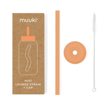 MUUKI słomka do butelek 500 ml Mini Lounge Straw+ CAP TROPICAL PAPAYA