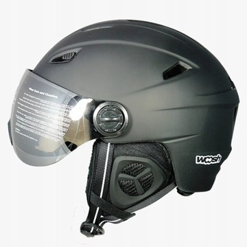 KASK WOOSH MAT BLACK Z SZYBĄ XL (61-62CM)+SKI RZEP