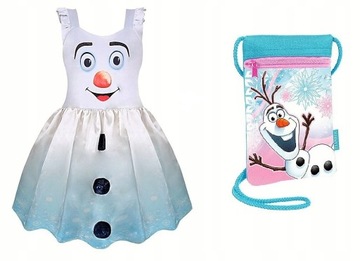 SUKIENKA strój suknia BAŁWANEK kostium OLAF KRAINA LODU 2 elsa ANNA 146