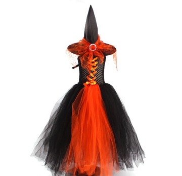 Halloween Costume Witch Puff Skirt Kostium co
