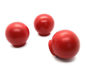 МЕБЕЛЬНАЯ РУЧКА-РУЧКА ДЕРЕВЯННЫЙ ШАР КРАСНЫЙ НАБОР ИЗ 3 ШТ.