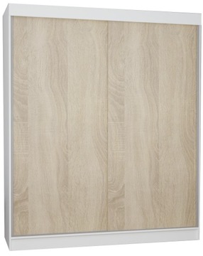SZAFA 2D 170CM NISKA BIAŁY KORPUS + FRONT SONOMA