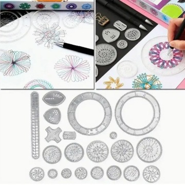 НАБОР CREATIVE SPIROGRAPH XL ДЛЯ РИСОВАНИЯ УЗОРОВ ШАБЛОНЫ РУЧКИ КАРТОЧКИ