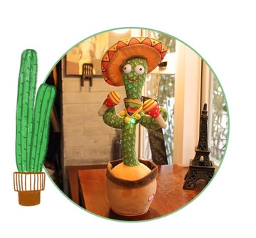 ТАНЦУЮЩИЙ КАКТУС ИНТЕРАКТИВНАЯ ПОЮЩАЯ ГОВОРЯЩАЯ ИГРА ДЛЯ ДЕТЕЙ СВЕТОДИОДНАЯ