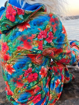 Bluza z kapturem oryginalna S/M FloModo kolorowa - Wewnętrzny Ogród
