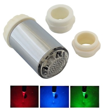 PERLATOR LED ŚWIECĄCY 3 KOLORY NAKŁADKA ADAPTER SITKO NA KRAN RGB AG95A