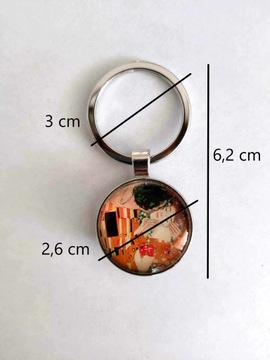 Картина «Поцелуй» Густава Климта Двусторонний брелок для ключей Брелок