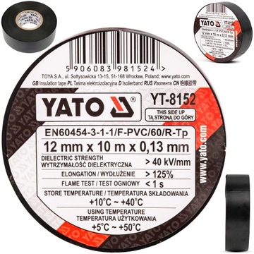 TAŚMA IZOLACYJNA IZOLACJA CZARNA PCV 12MM X 10M