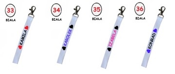 Smycz na klucze z imieniem na nadgarstek - serca