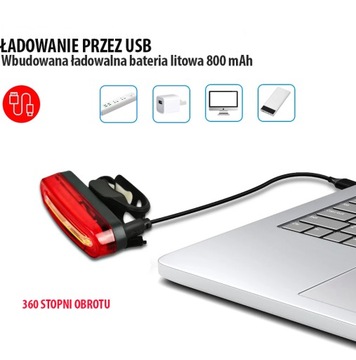 МОЩНЫЙ ВЕЛОСИПЕДНЫЙ ЗАДНИЙ ФОНАРЬ, АККУМУЛЯТОРНЫЙ USB, 120 ЛМ, СВЕТОДИОДНЫЙ ЯРКИЙ СВЕТ