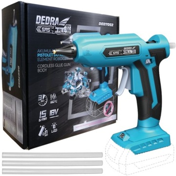 АККУМУЛЯТОРНЫЙ КЛЕВОЙ ПИСТОЛЕТ DED7052 + АККУМУЛЯТОР 4 Ач + LAD