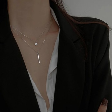 Chic Women Choker Necklace Silver Color Temperament Small Beads Heart