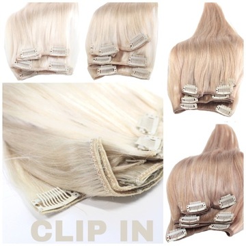 WŁOSY DOCZEPIANE CLIP IN 40cm NATURALNE MOVITO