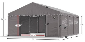 3х6м 2-2,87м Складской зал промышленной палатки