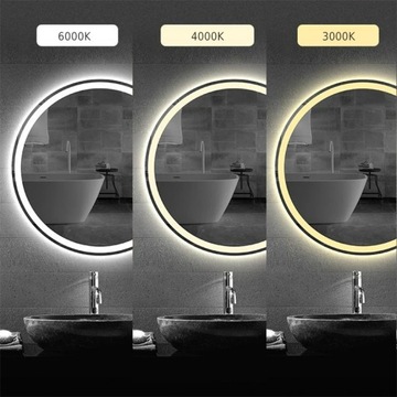 LUSTRO ŚCIENNE ŁAZIENKOWE WISZĄCE OKRĄGŁE LED 80CM BAS