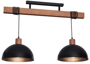 LAMPA PLAFON SUFITOWY MS/2PL LED LOFT DREWNO E27