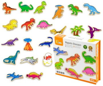 VIGA gromadka MAGNESÓW - kolorowych DINOZAURÓW