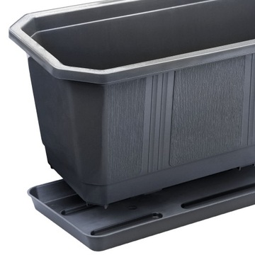 4x БАЛКОННЫЙ ЯЩИК 40см ГРАФИТОВЫЕ РУЧКИ