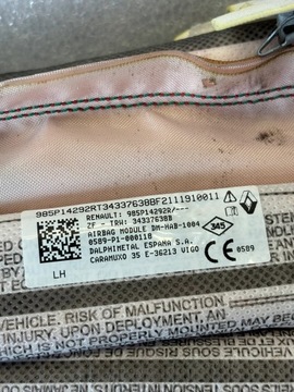 AIRBAG ZÁVĚS LEVÝ MEGANE V 5 E-TECH 985P14292R