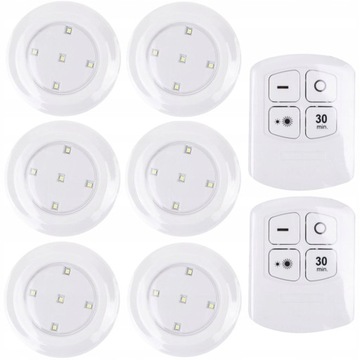 6x LAMPKA BEZPRZEWODOWA LAMPA LED NA BATERIE PILOT