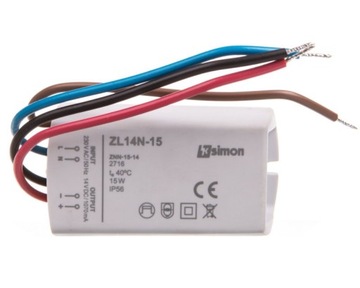 Simon 54 Zasilacz LED natynkowy 14V DC 15W ZL14N-15